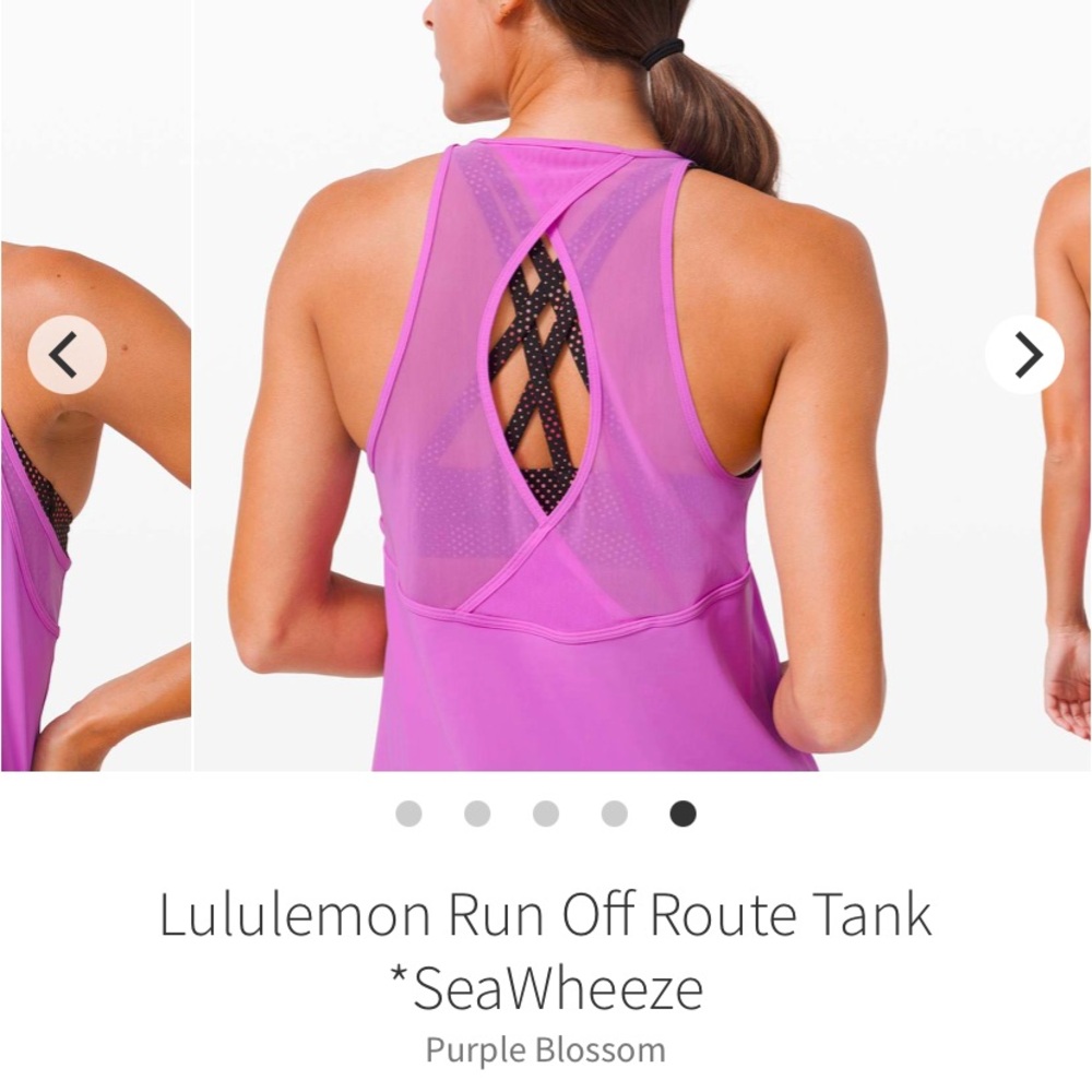 EUC Lululemon Run Off Route Tank *SeaWheeze Purple Blossom Size 6* see listing
